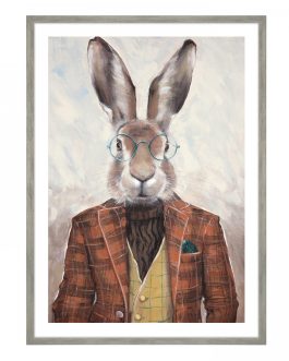 DRESSED HARE CANVAS FRAMED PICTURE