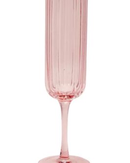 SET OF 4 PINK SCALLOPED CHAMPAGNE FLUTES