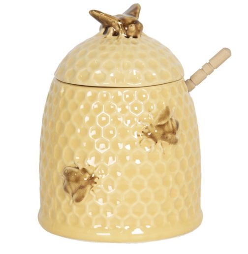 CERAMIC LIDDED HONEY POT AND SPOON - Image 2