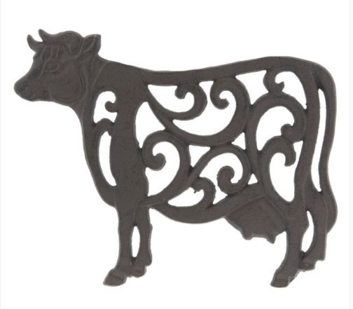 BROWN COW METAL TRIVET